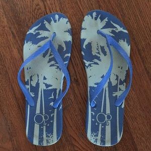 OP blue rubber flip flops